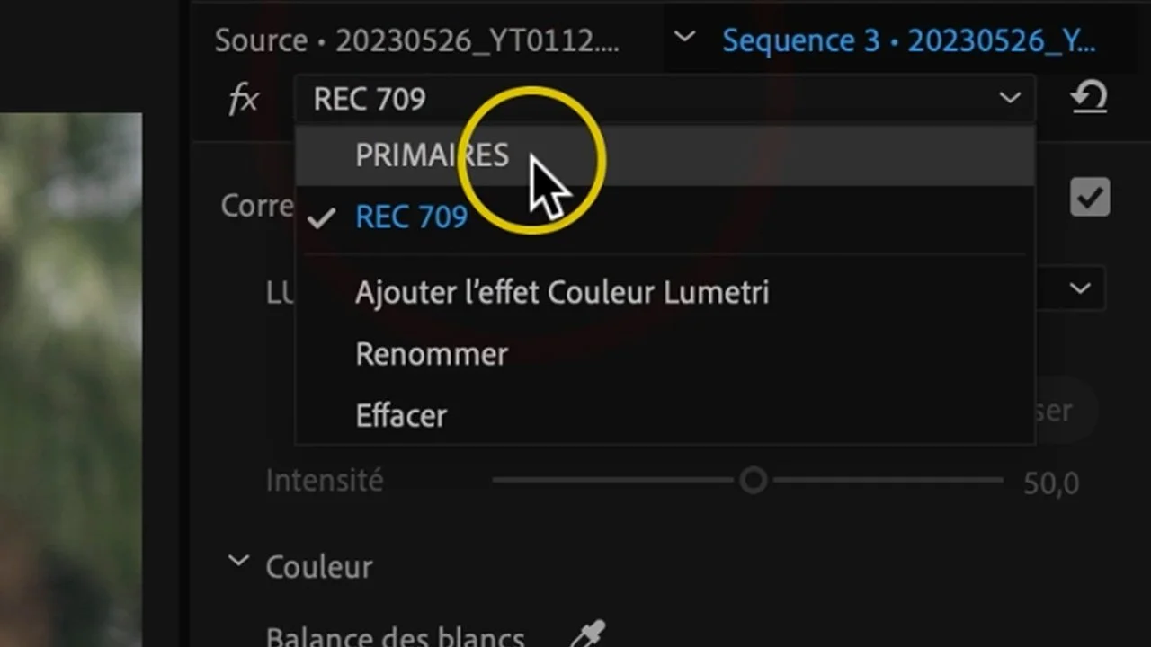 LUT de conversion S-Log 3 vers Rec 709 Couleur Lumetri Premiere Pro étalonnage - Tuto Premiere