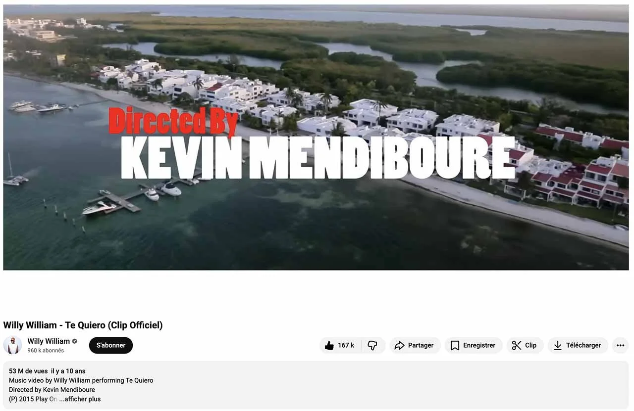 clip Willy William Te Quiero directed by Kévin Mendiboure 53 millions de vues
