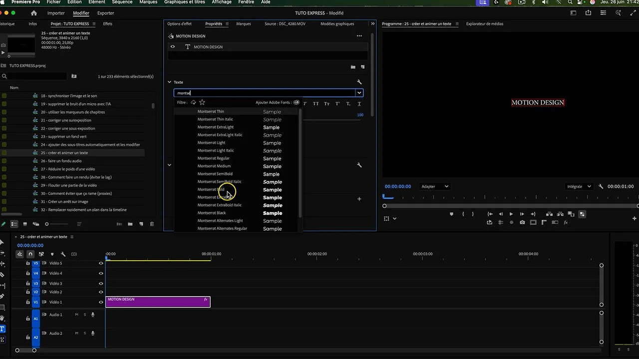 animation texte Premiere Pro 10 effets professionnels 2026 - Kévin Mendiboure École des Vidéastes