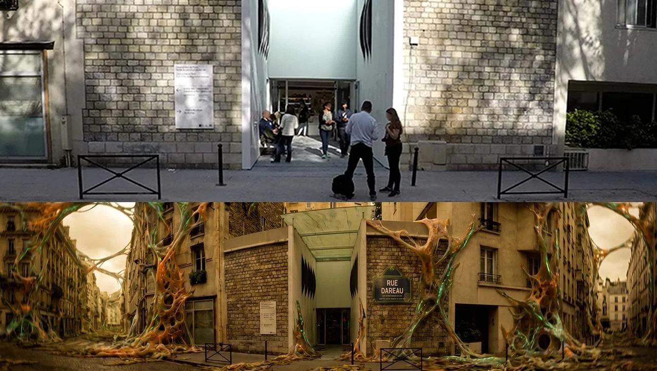photo de référence Paris transformée en ruines par IA générative CATACOMBES location sheet