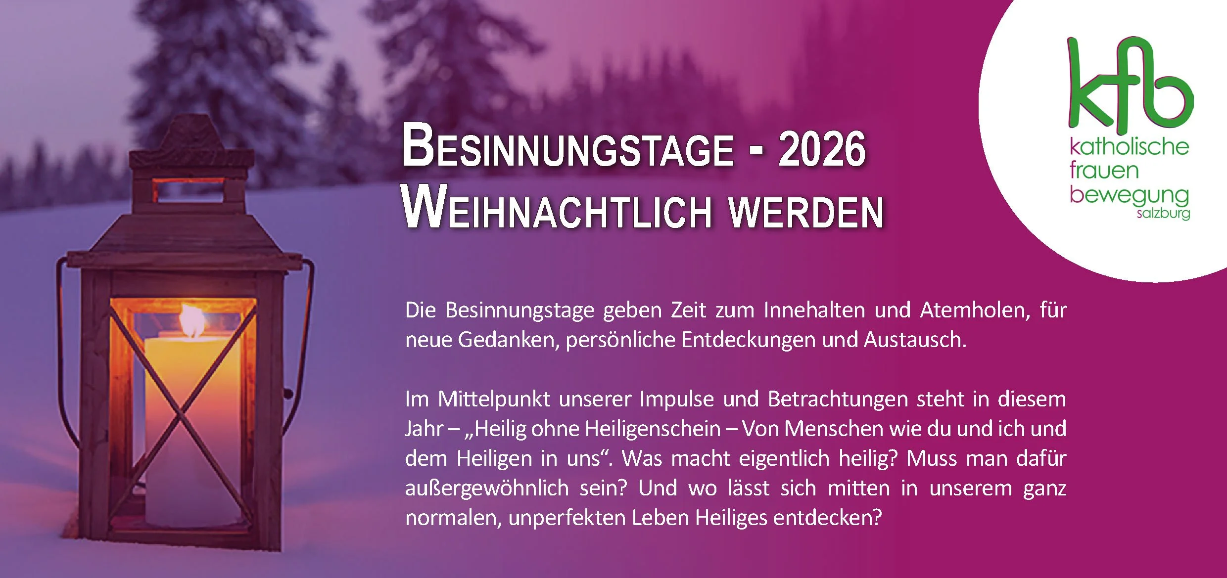 kfb Besinnungstage - Weihnachtlich werden