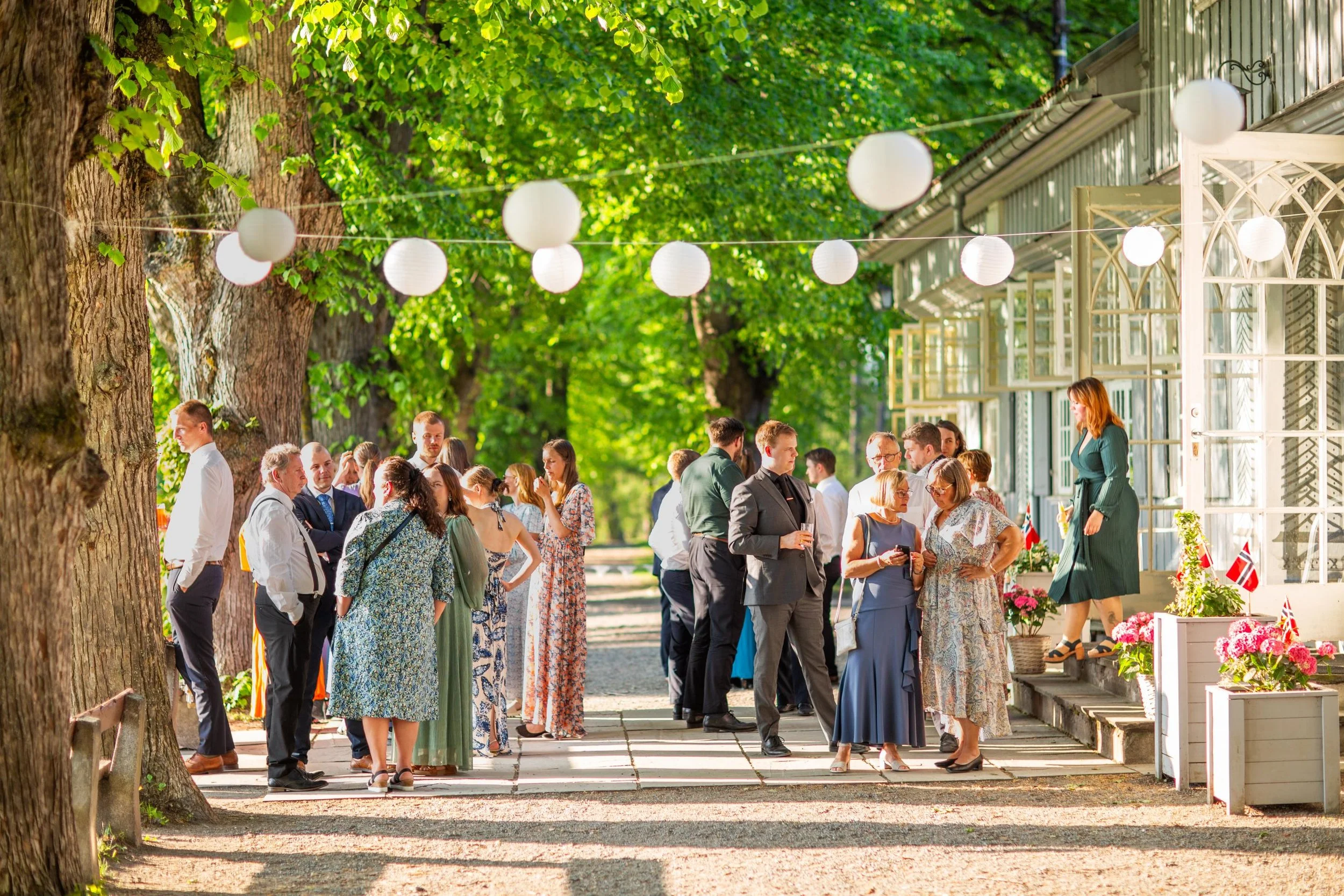 Nordre Skøyen hovedgård, uteområde mot sjøen