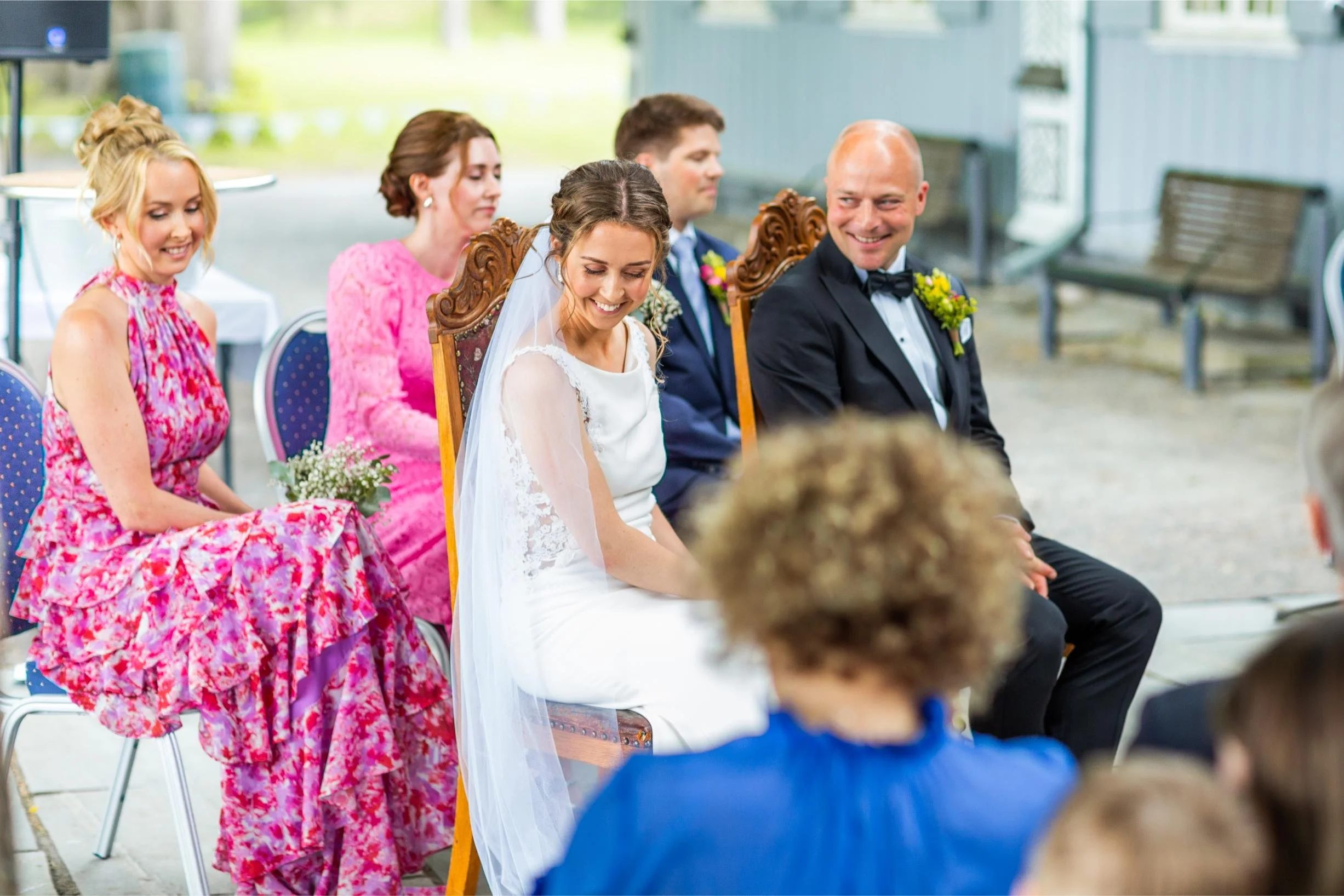 Brudepar under vielse på Nordre Skøyen hovedgård i Oslo