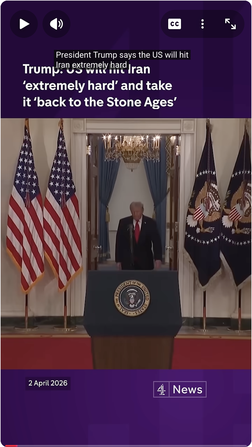 Trump says he will send Iran and its people “back to the stone ages, where they belong.
