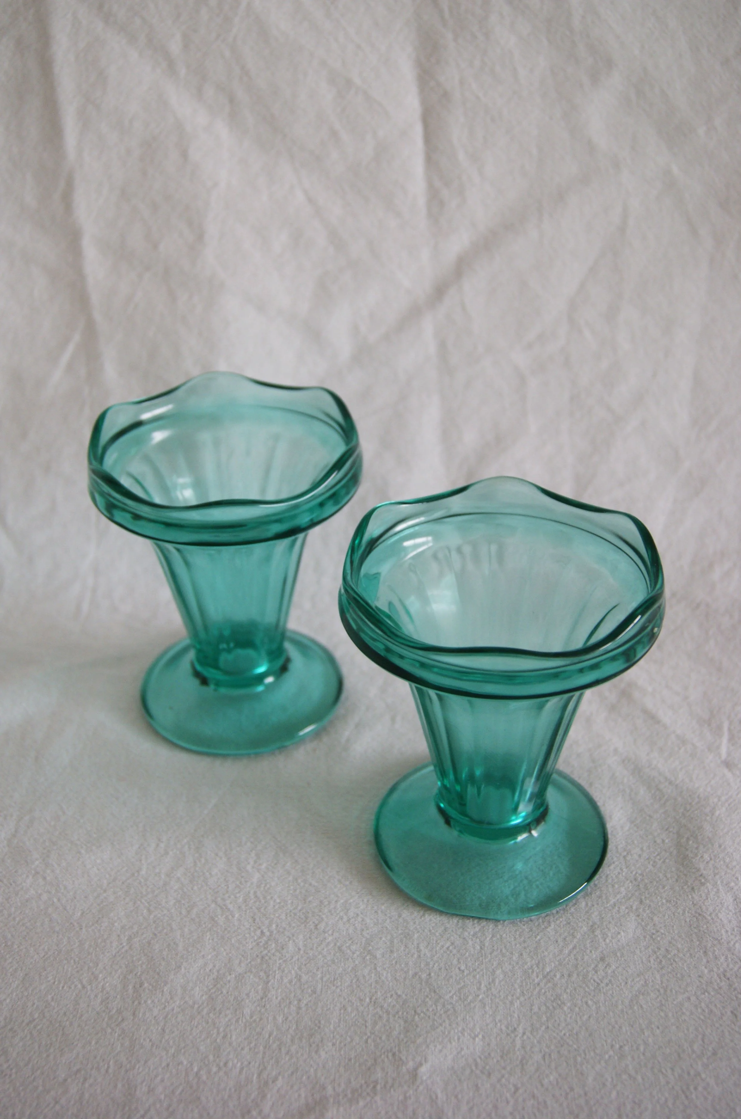 Glass Ice Cream Dish x2