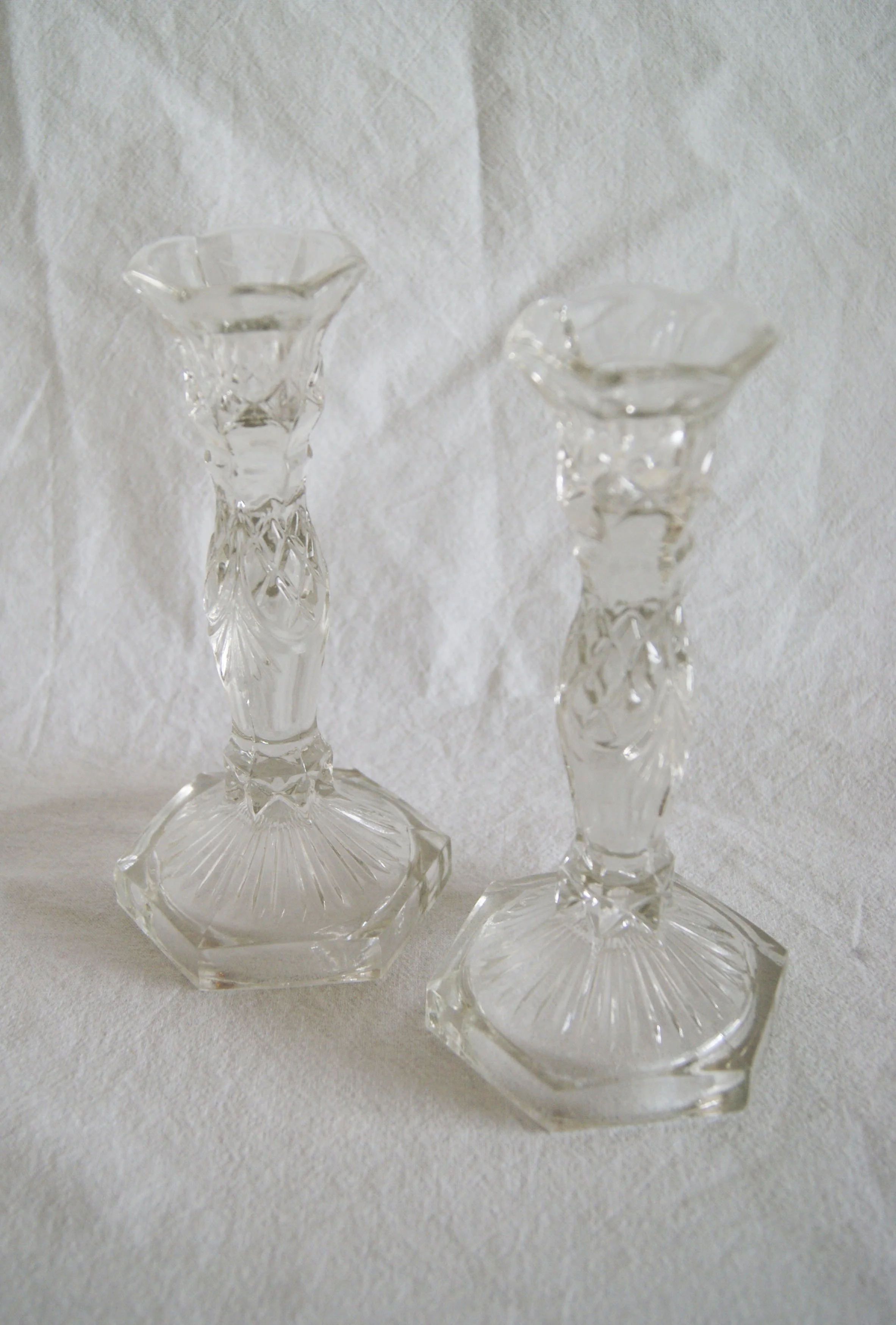 Glass Candle Holder x2