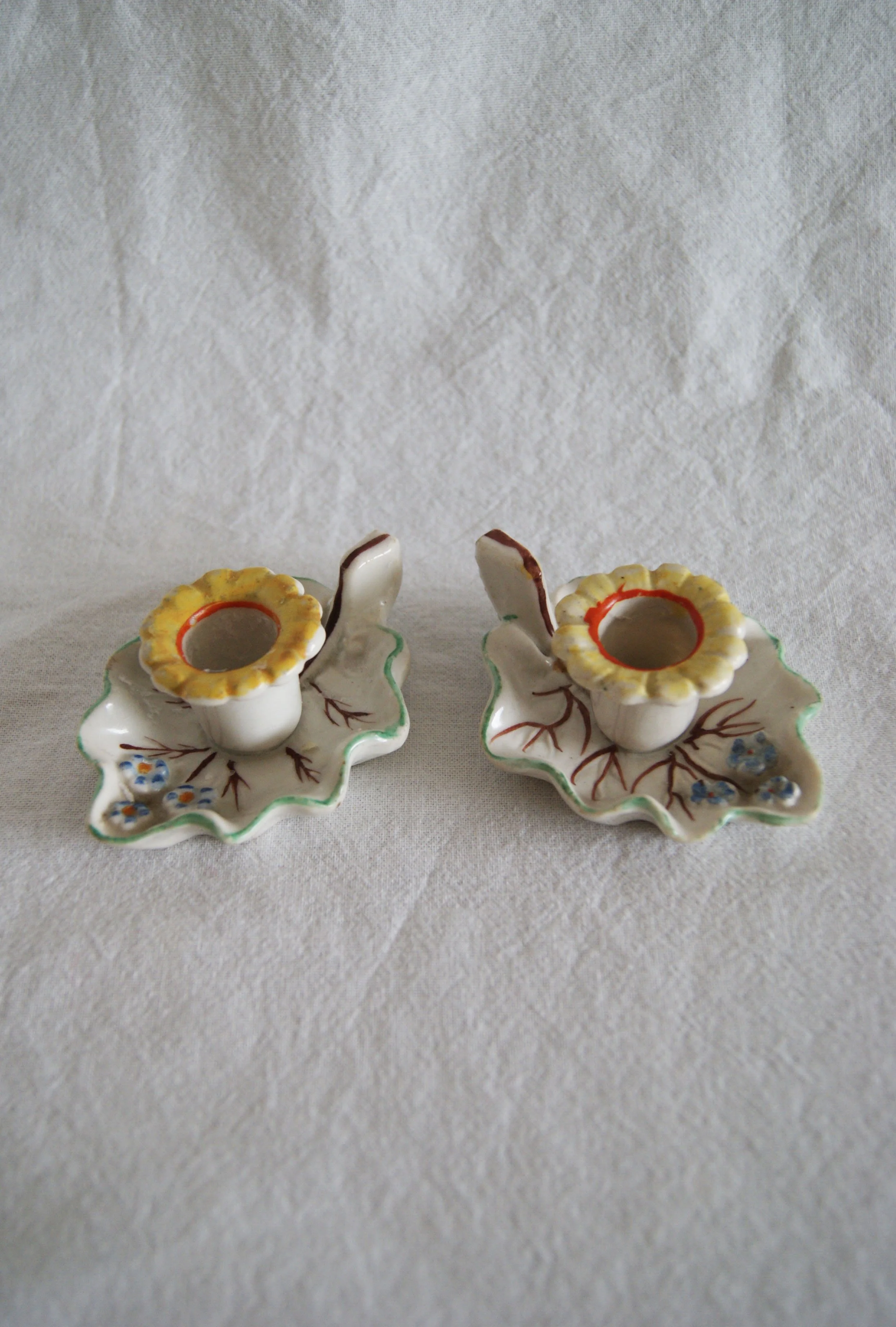 Mini Ceramic Candle Holder x2