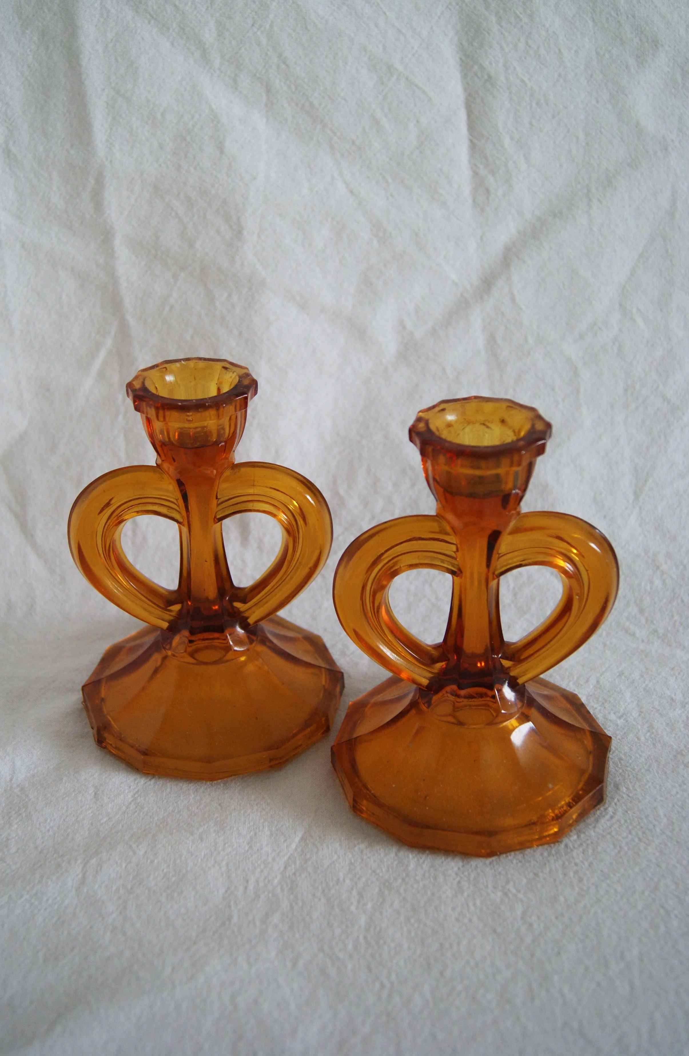 Orange Candle Holder x2