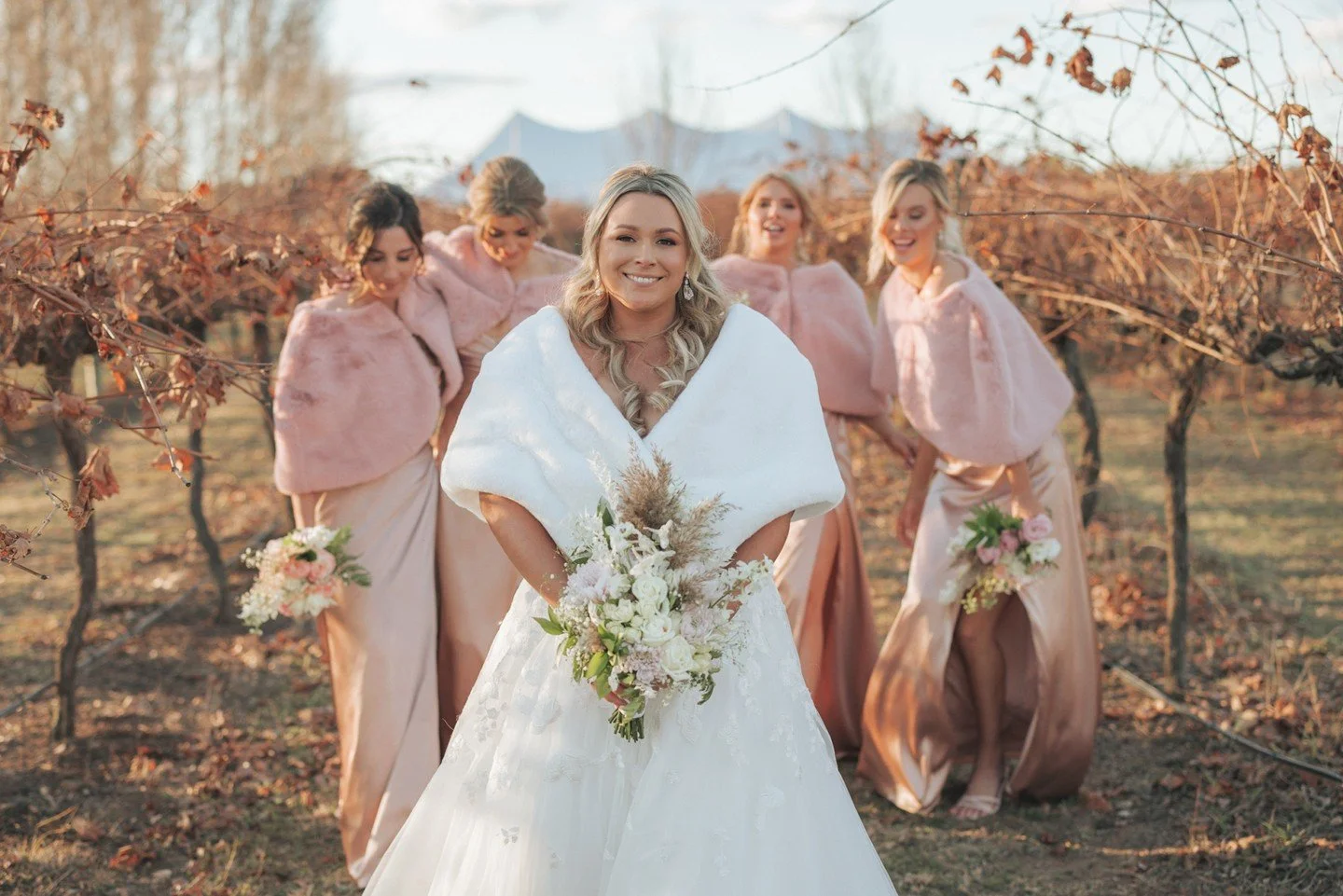 Autumn at the Vinegrove is my favourite time of year! The leaves go a gorgeous shade of orange and the fire pits get lit at night. It makes the whole wedding feel a little more cosy.