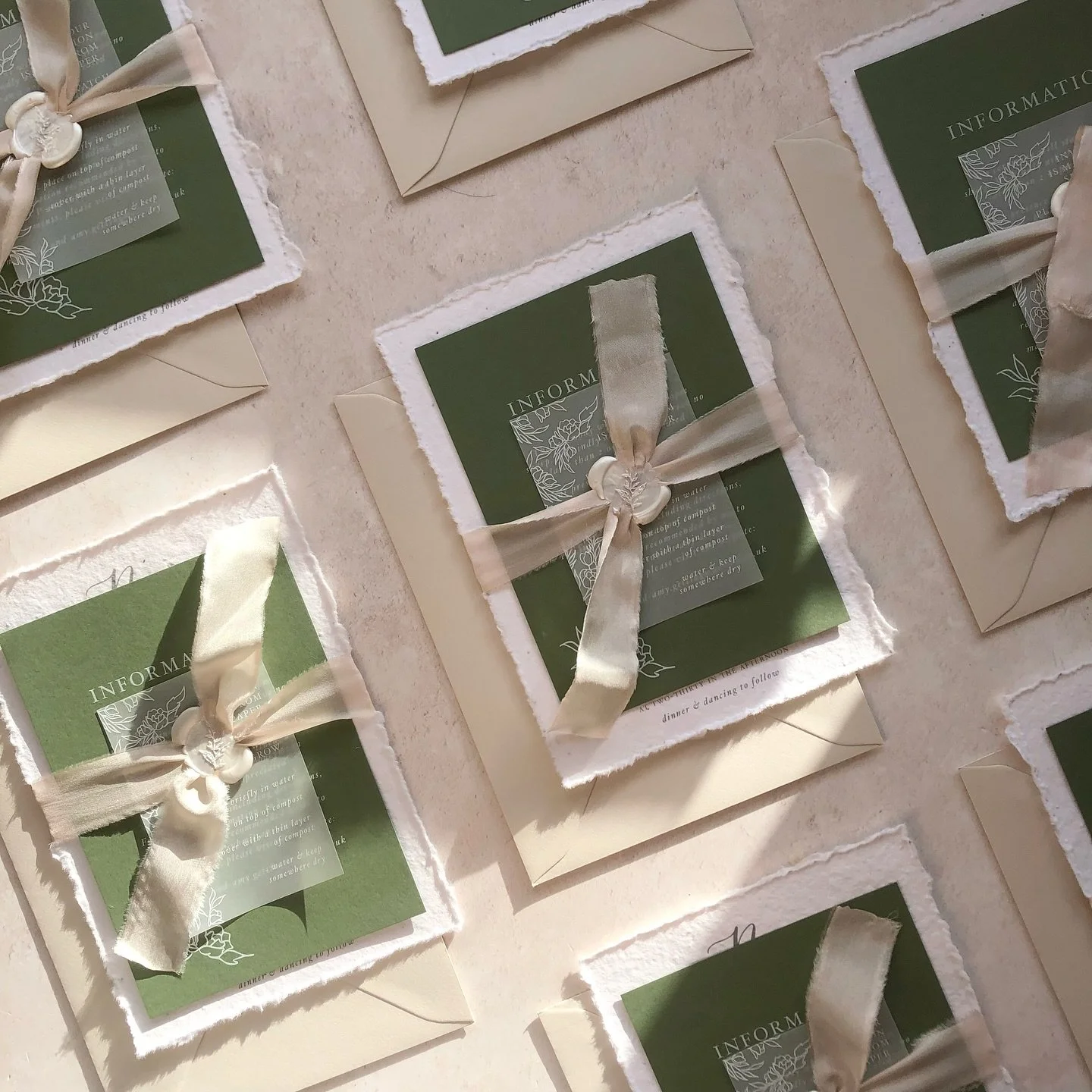 A S S E M B L Y / 🎀 

Layering up, tying the bows, stamping the seals - Assembling and seeing your invitations come together has to be one of my favourite parts of the process. 

What&rsquo;s your favourite finishing touch on an Invitation suite - C