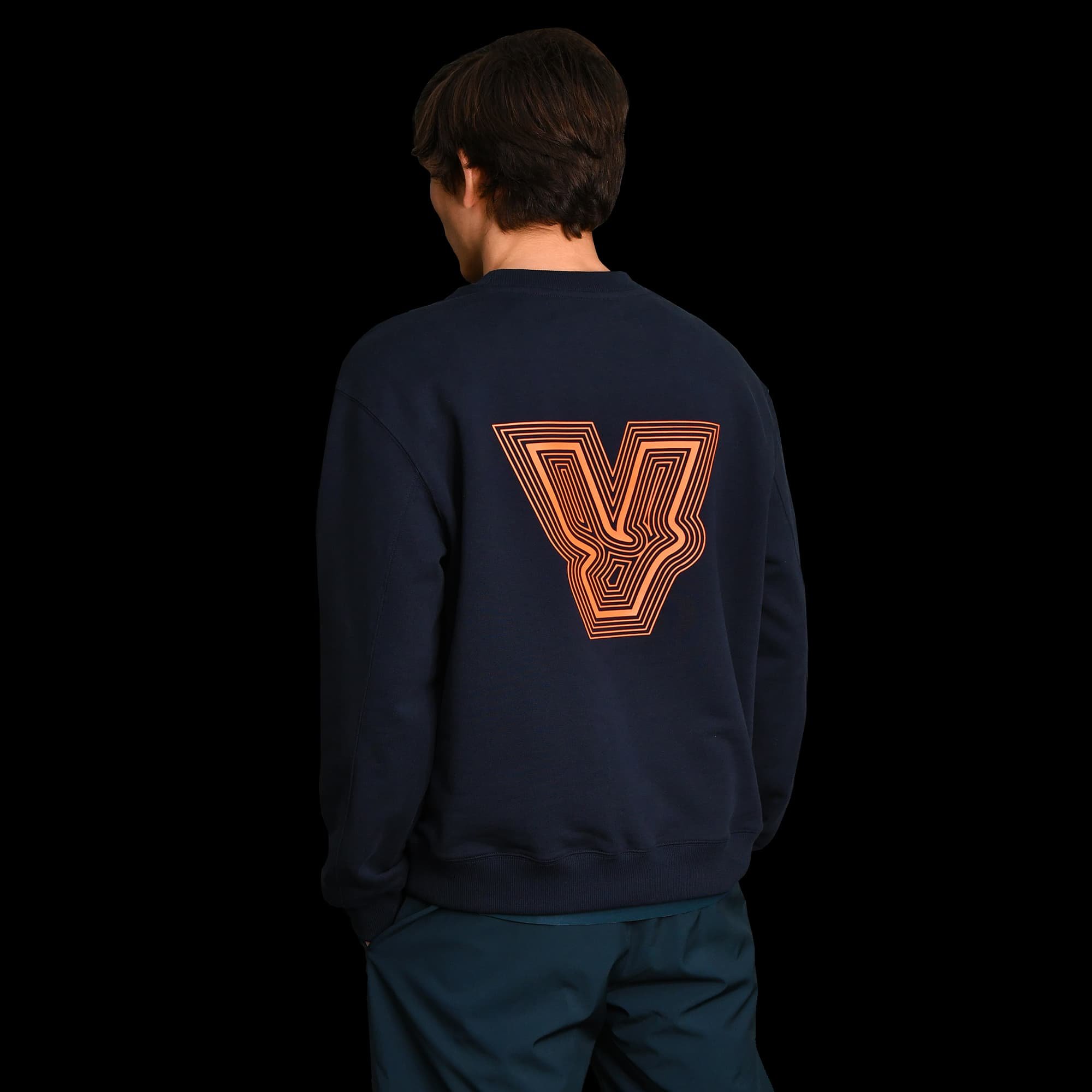 Volt Sweatshirt Blue & Neon Orange viewed from the back (Men)
