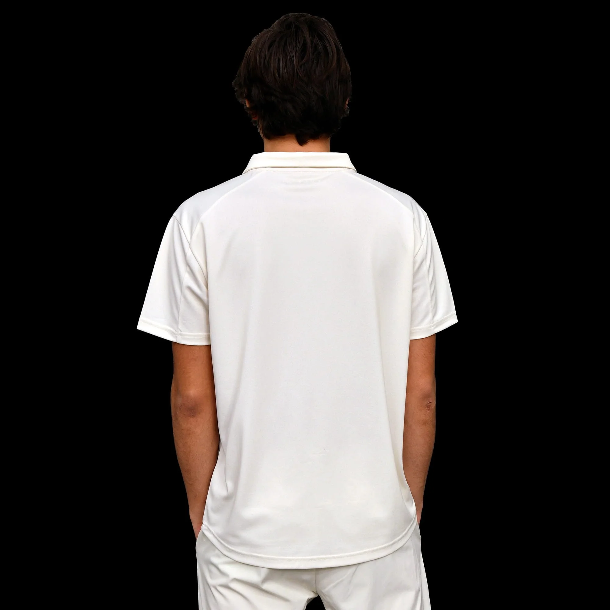 Volt Performance Polo Beige & Gold viewed from the back