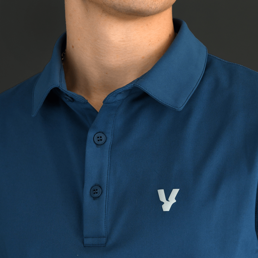 Performance Polo Shirt Teal Blue V4 - Clothing - Shop — Volt Padel