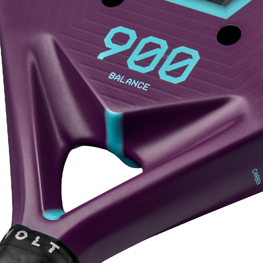 Heart detail of the VOLT 900 v5 padel racket, showing the updated heart structure designed for comfort and stability.