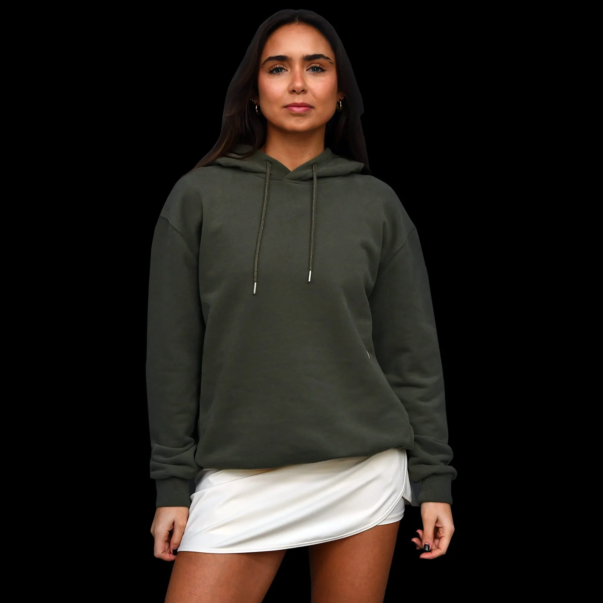 Volt Hoodie Green & Gold viewed from the front (Women)
