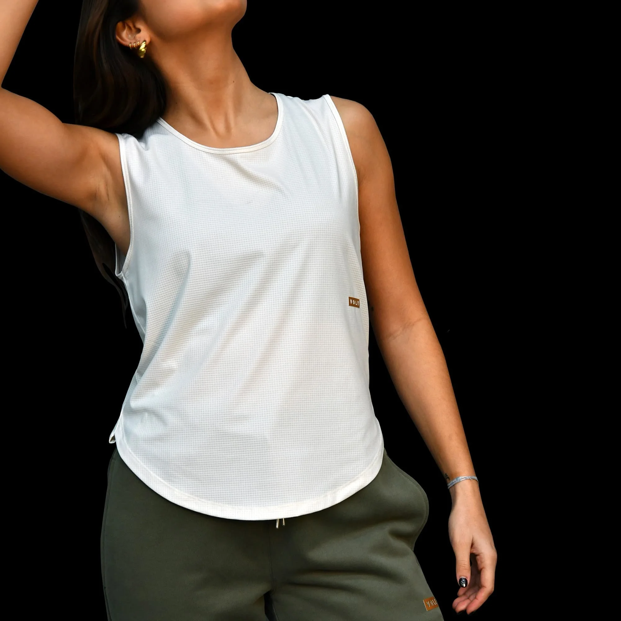 Performance Relaxed Tank Top Beige & Gold