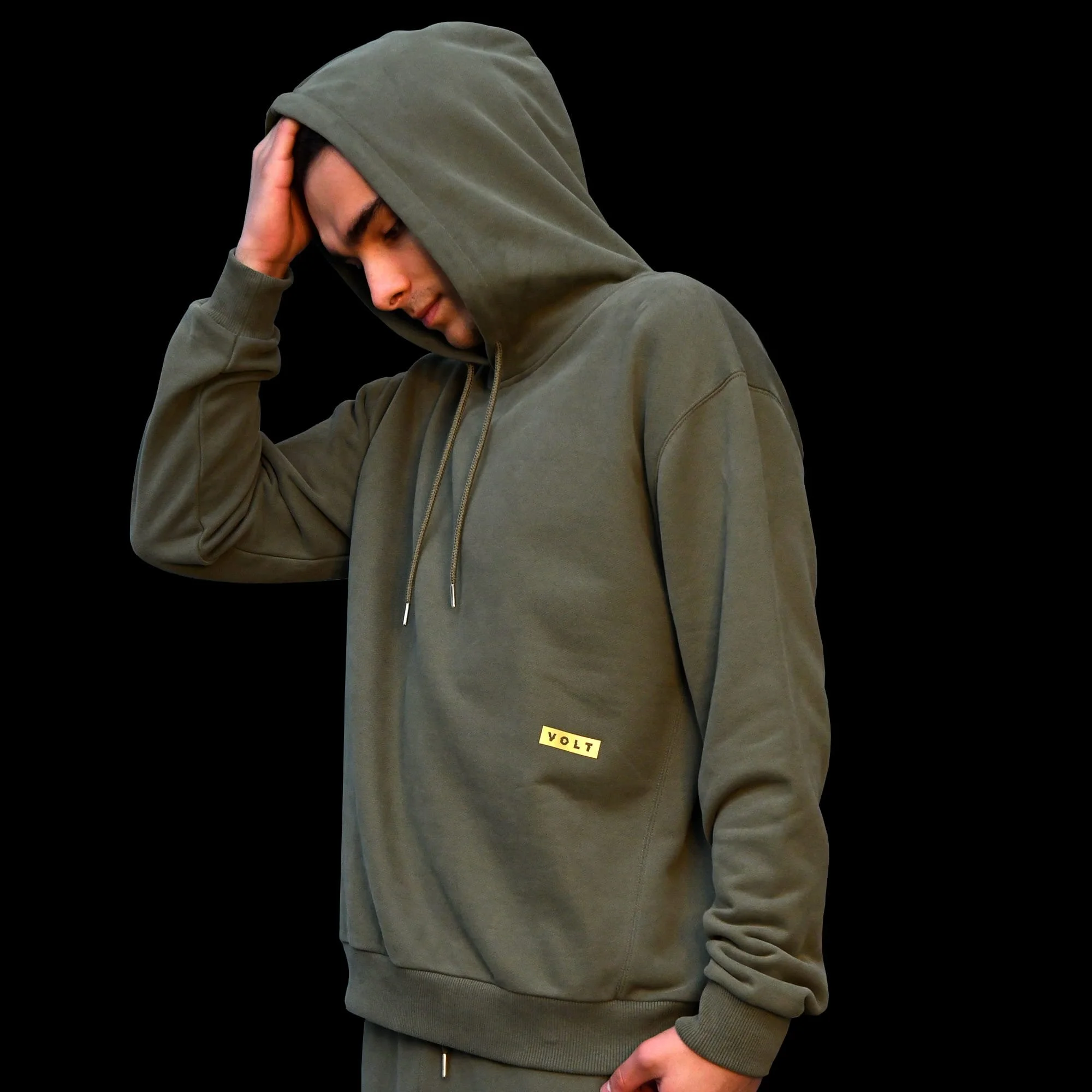 Volt Hoodie Green & Gold hood showcase (Men)