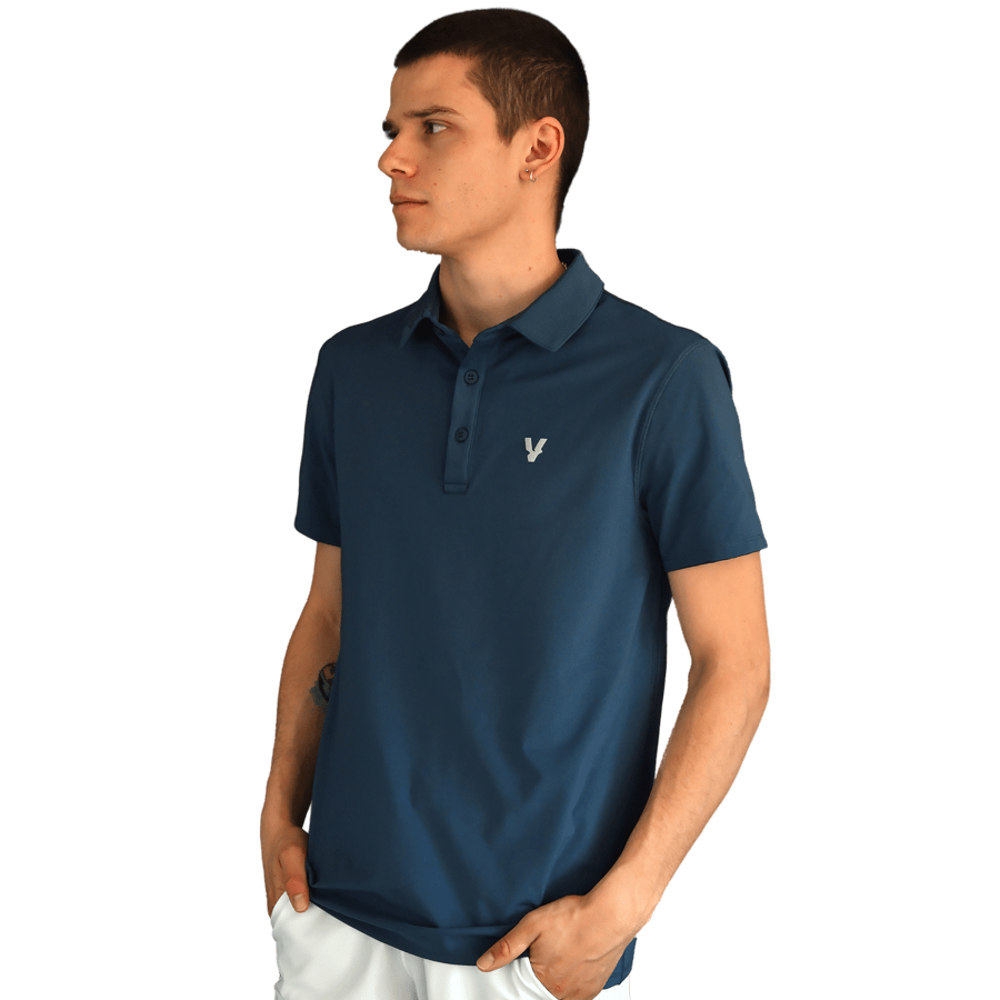 Performance Polo Shirt Teal Blue V4 - Clothing - Shop — Volt Padel