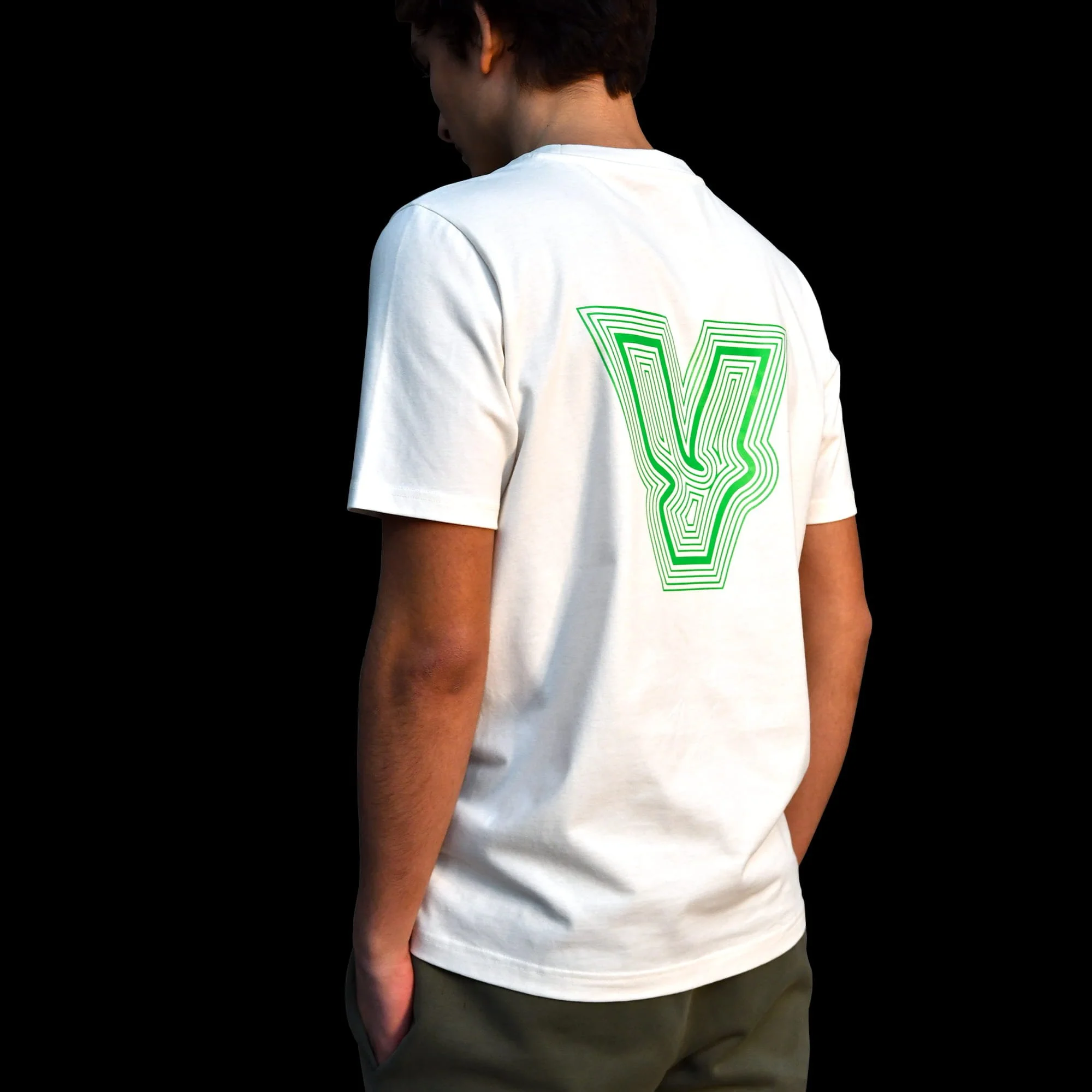 Volt Casual T-Shirt White V viewed from the back