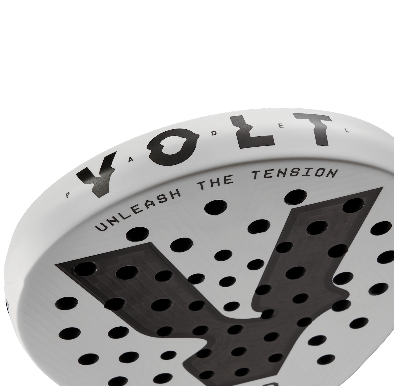 Secondary top detail of the VOLT 600 v5 padel racket, highlighting the build quality and performance-focused finish.