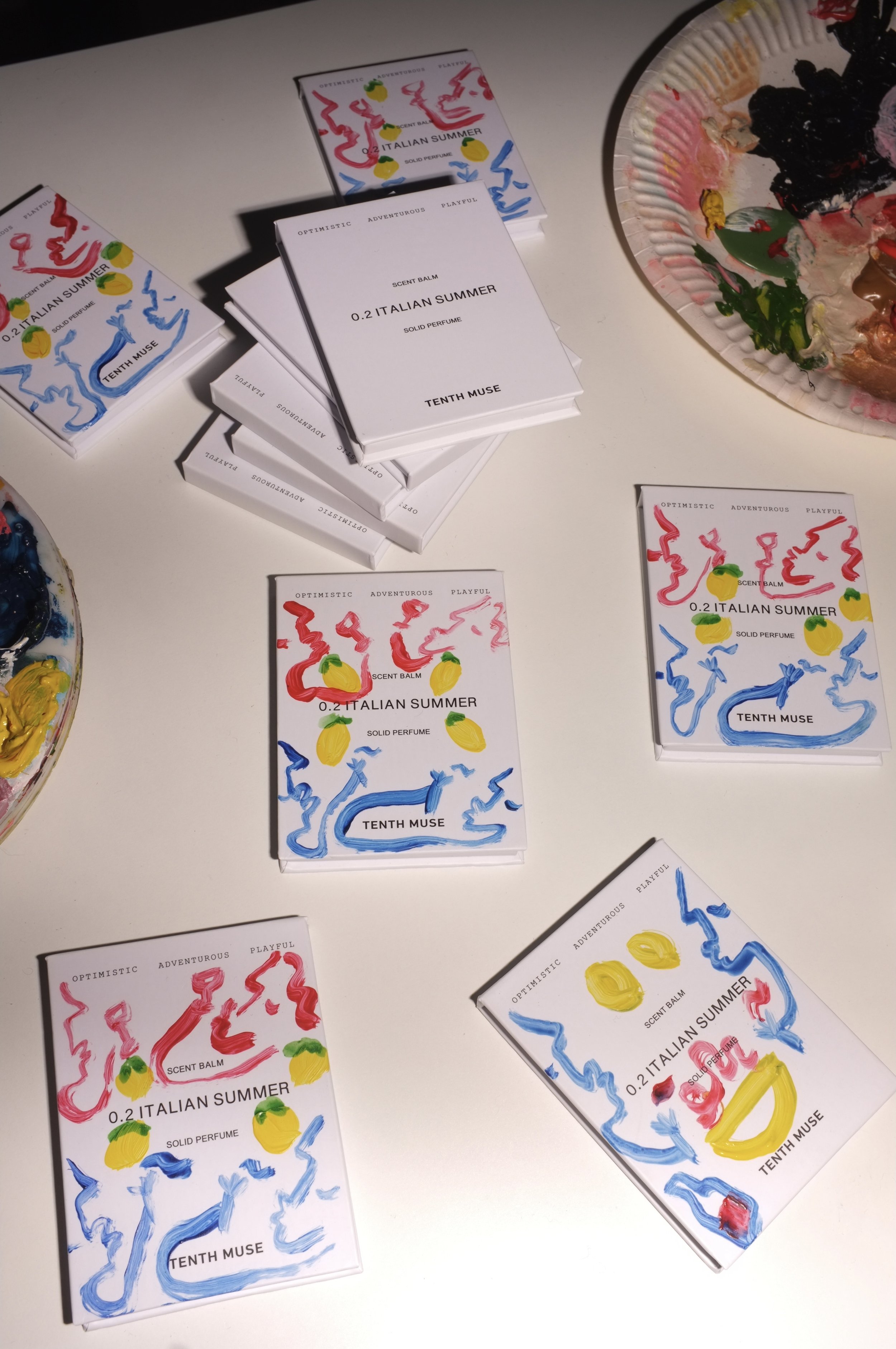HAND PAINTED PACKAGING FOR TENTH MUSE