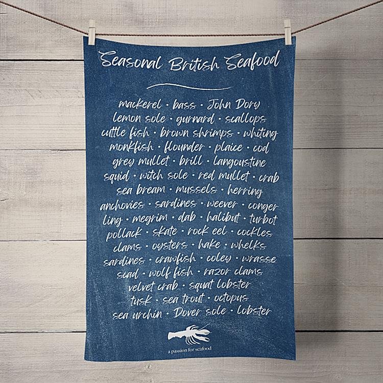 Seasonal British Seafood for A Passion for Seafood Tea Towel