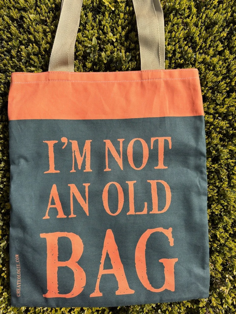 I'M NOT AN OLD BAG shoulder tote shopping bag