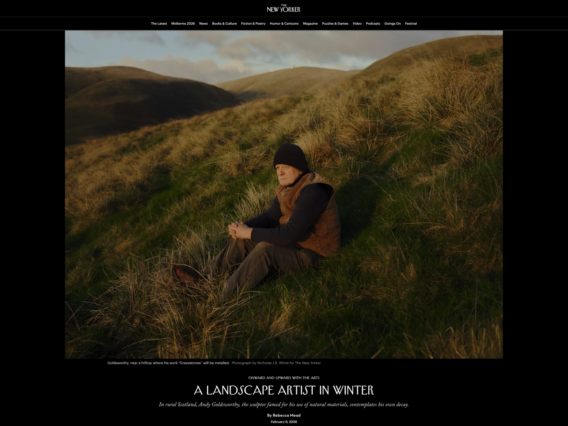 Andy Goldsworthy photographed for The New Yorker by Nicholas J.R. White