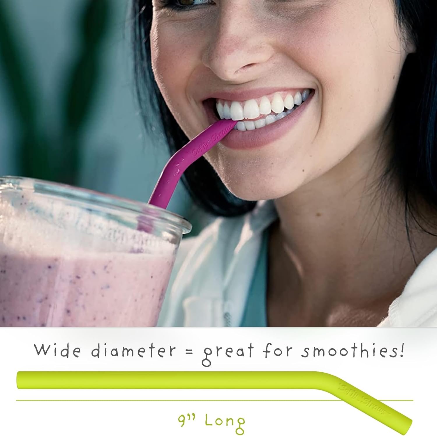 Wide silicon straws, perfect for smoothies!