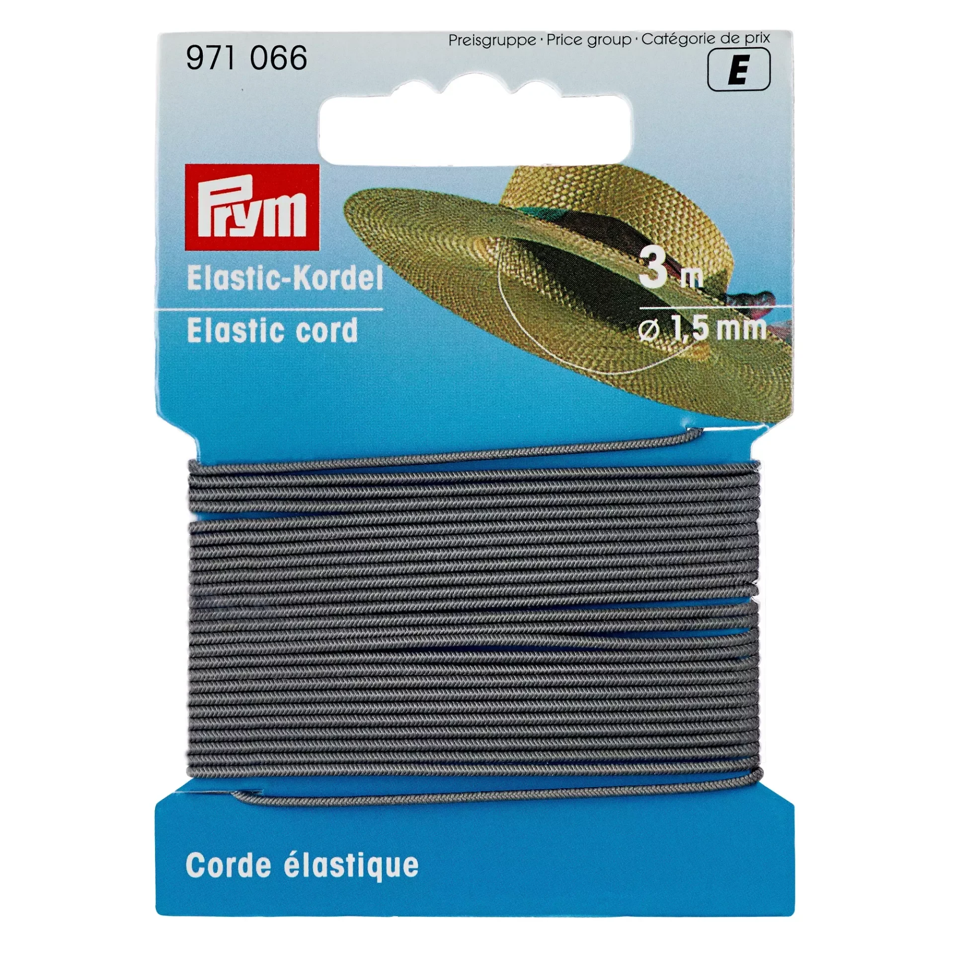 Elastic cord, 1.5mm, light grey ref.971066