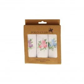 Flowery with lace Handkerchiefs cotton Polo Collection * 3pcs