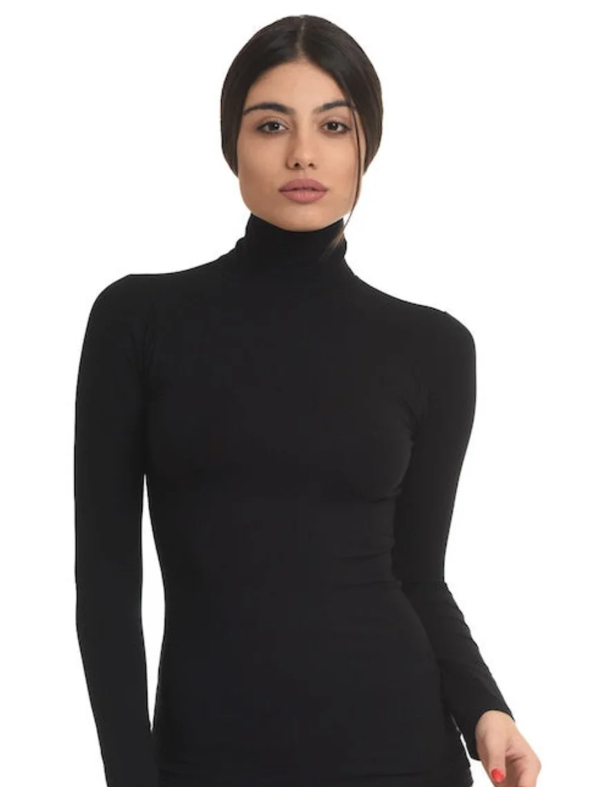 Turtle neck shirt in black, art.80678-00