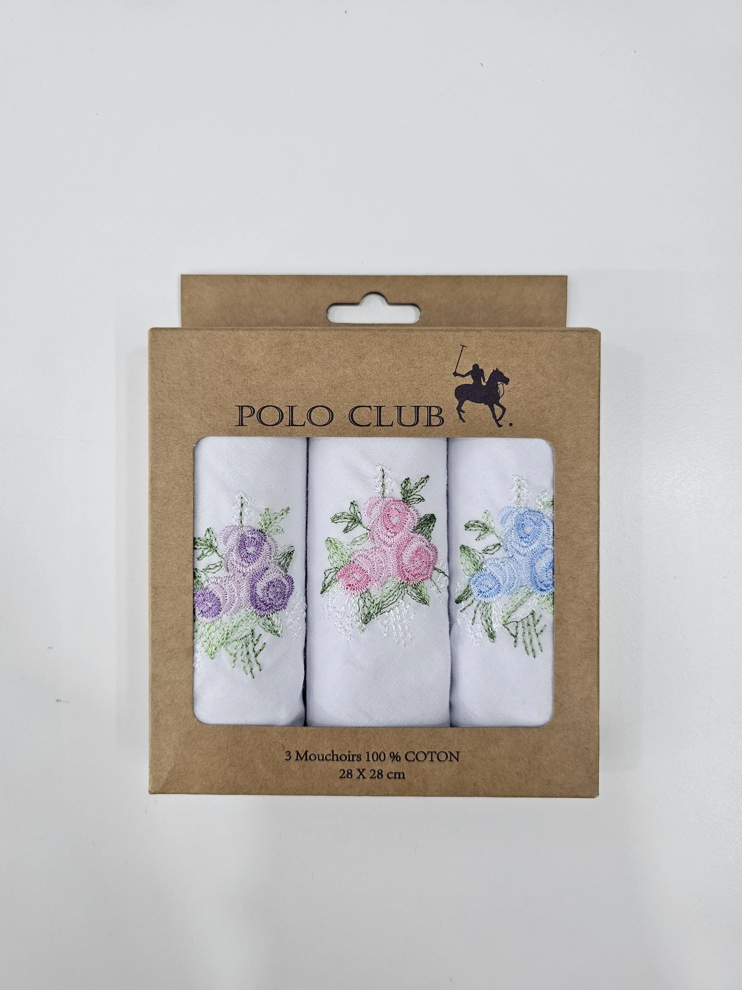 Flowery with lace Handkerchiefs cotton Polo Collection * 3pcs