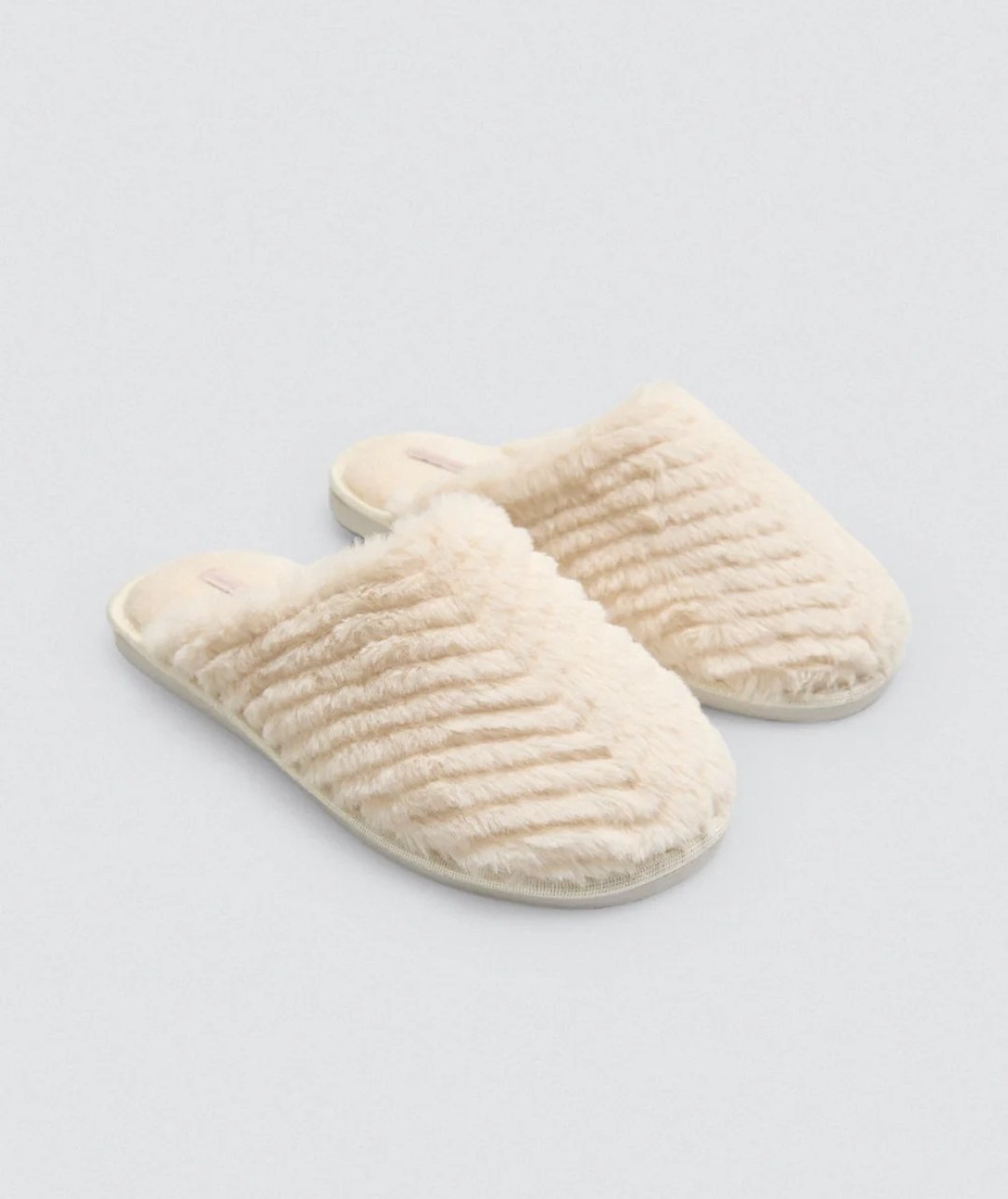 Furry slippers cream colour