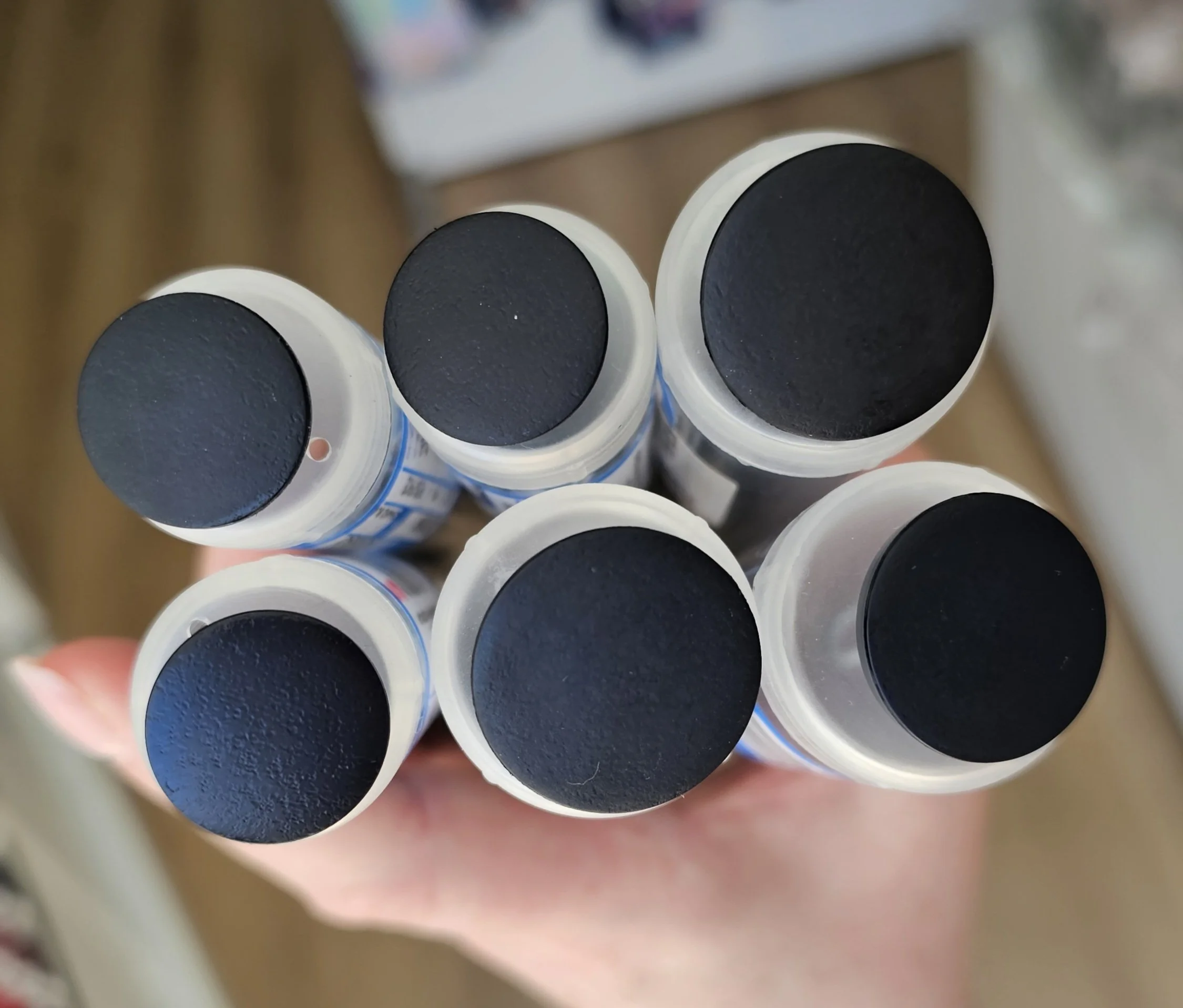Leather imitation button matte Black & Navy Blue