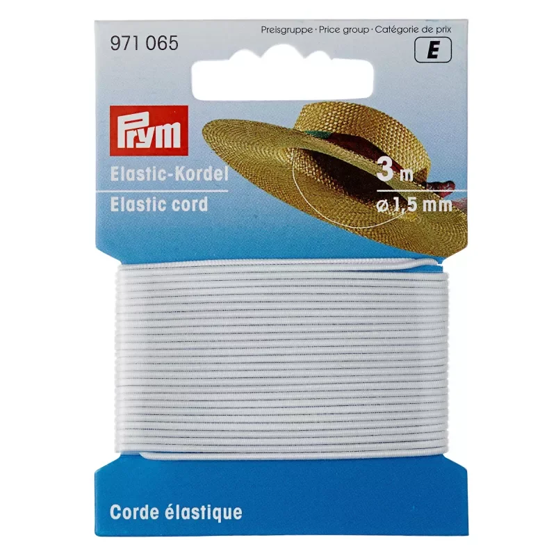 Elastic cord, 1.5mm, white, 3m ref.971065