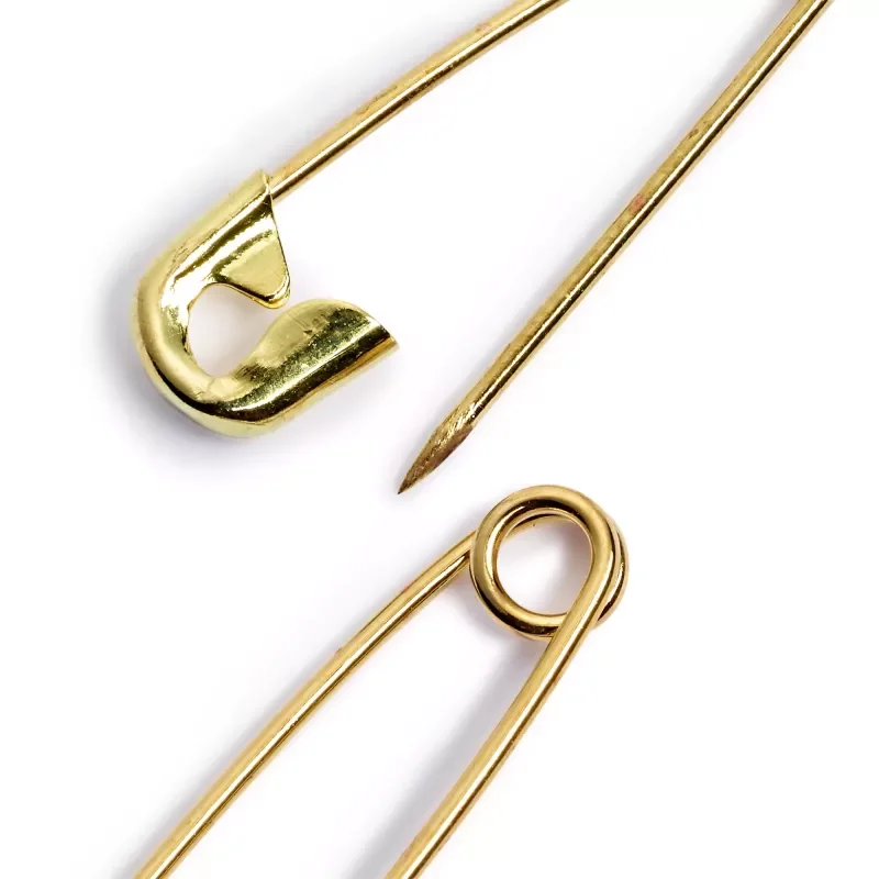Safety pins, No. 2, 38mm, gold-coloured