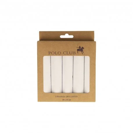 Handkerchiefs cotton  Polo Club White Collection * 5pcs
