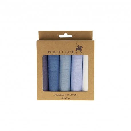 Handkerchiefs cotton  Polo Club Blue Collection * 5pcs