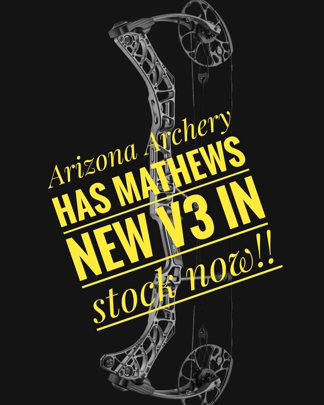 Our Mathews V3's have arrived!! Black Friday all accessories are 10% off!! We open at 11am on Friday!!