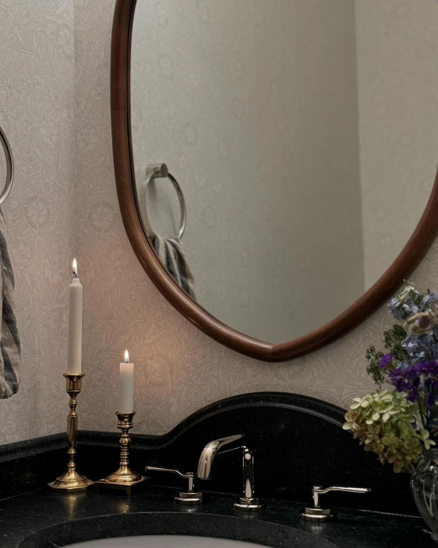 without doubt, powder rooms are one of my favorite spaces to design. we brought so much life to this once &ldquo;builder basic&rdquo; little bath for the sweetest family. hearing that a space i&rsquo;ve designed brings the person joy each time they e