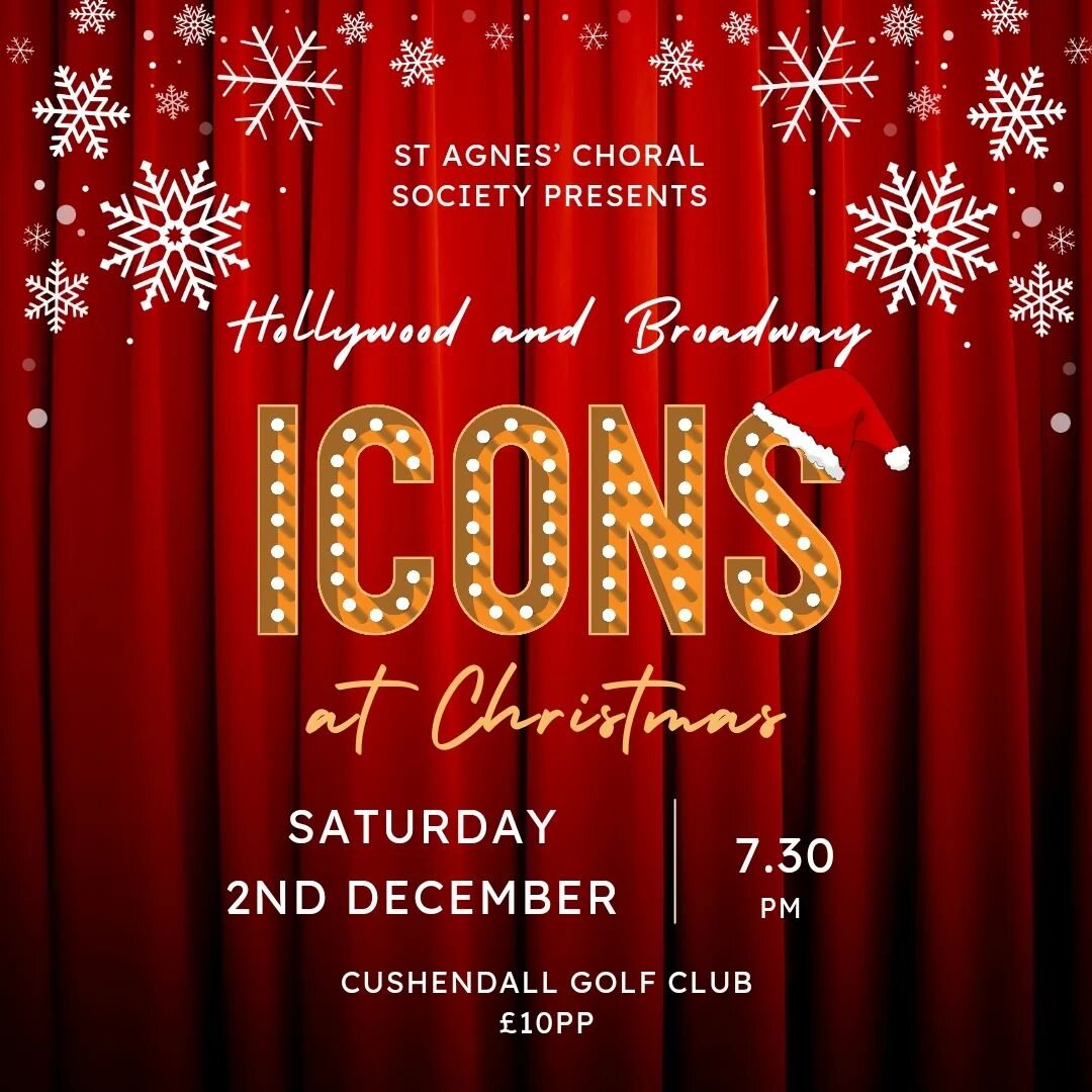 Join us this evening at Cushendall Golf Club for a night of songs by iconic stars from stage and screen, and Christmas classics to get you in the festive spirit.

Tickets available on the door &pound;10pp, show starts at 7.30pm

See you there!