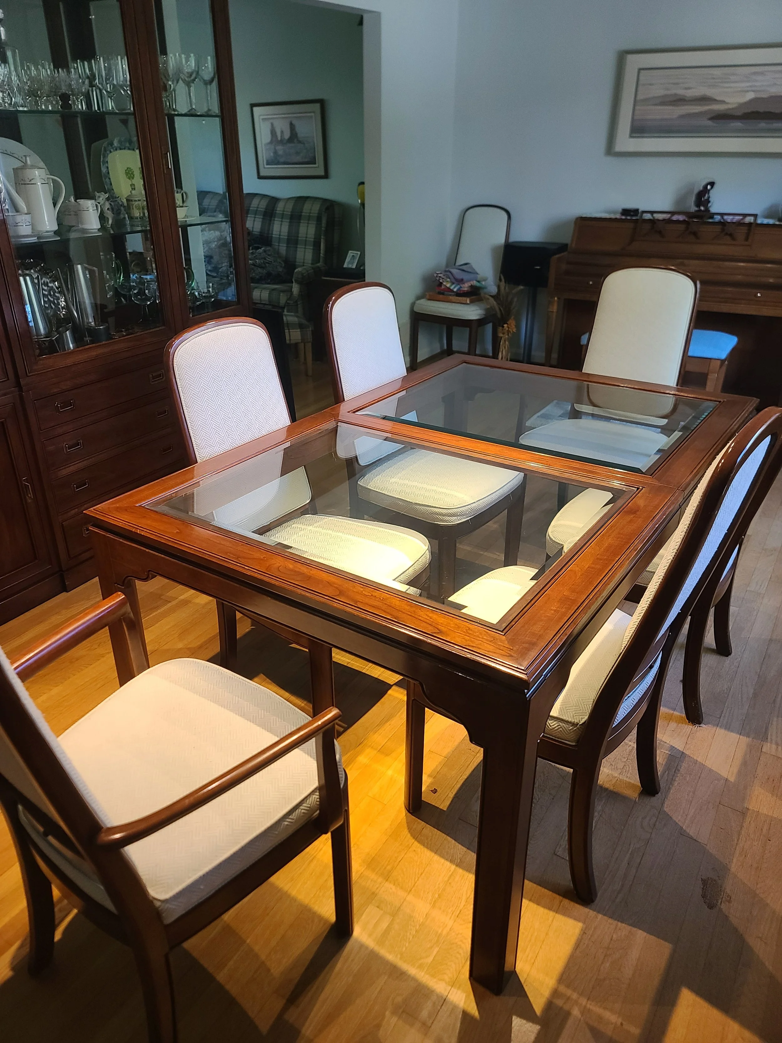 Ethan Allen Canova Campaign Dining Room Table and 8 Chairs