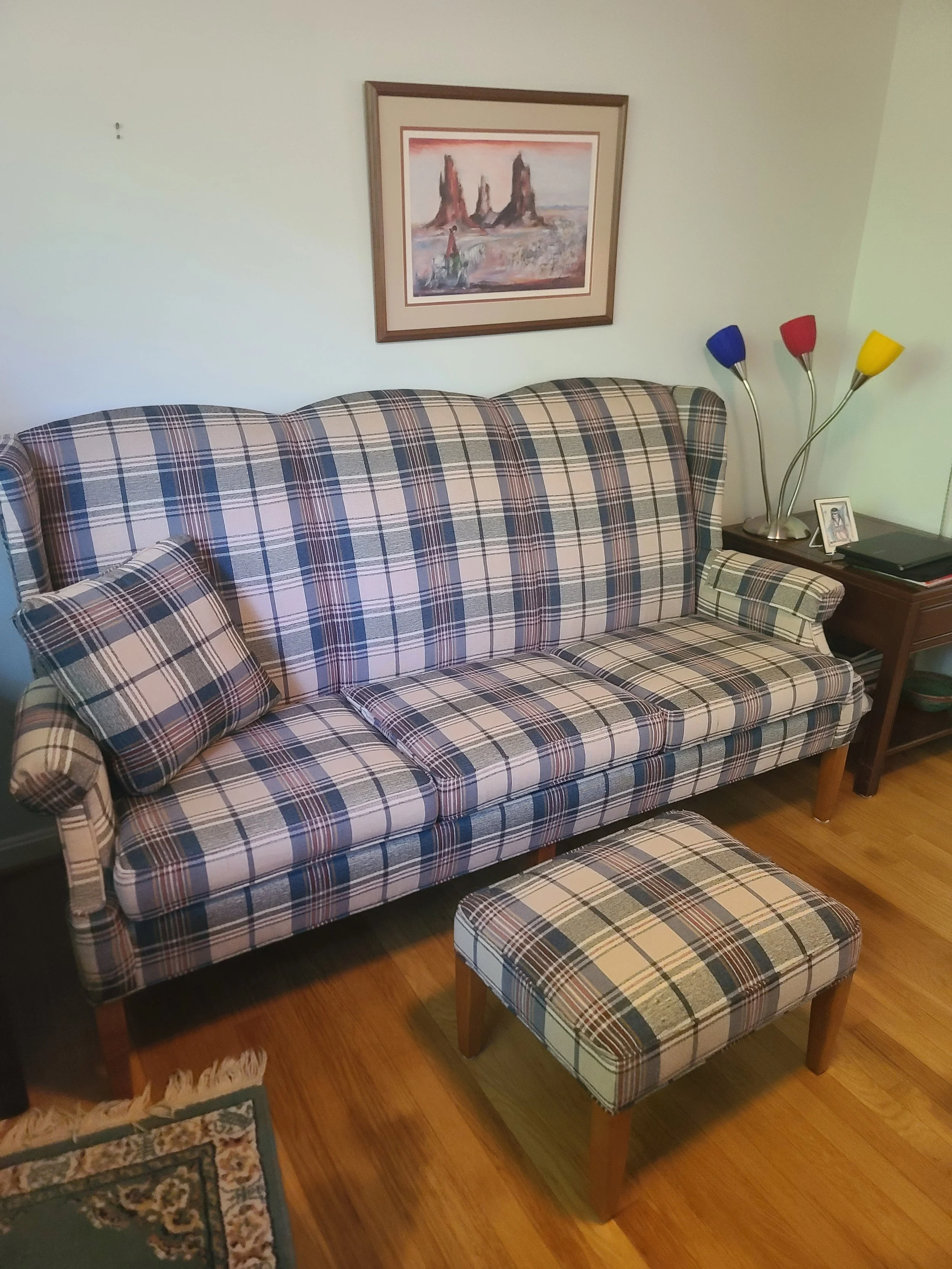 Vintage Wing Back Sofa by Friendship Upholstery Inc