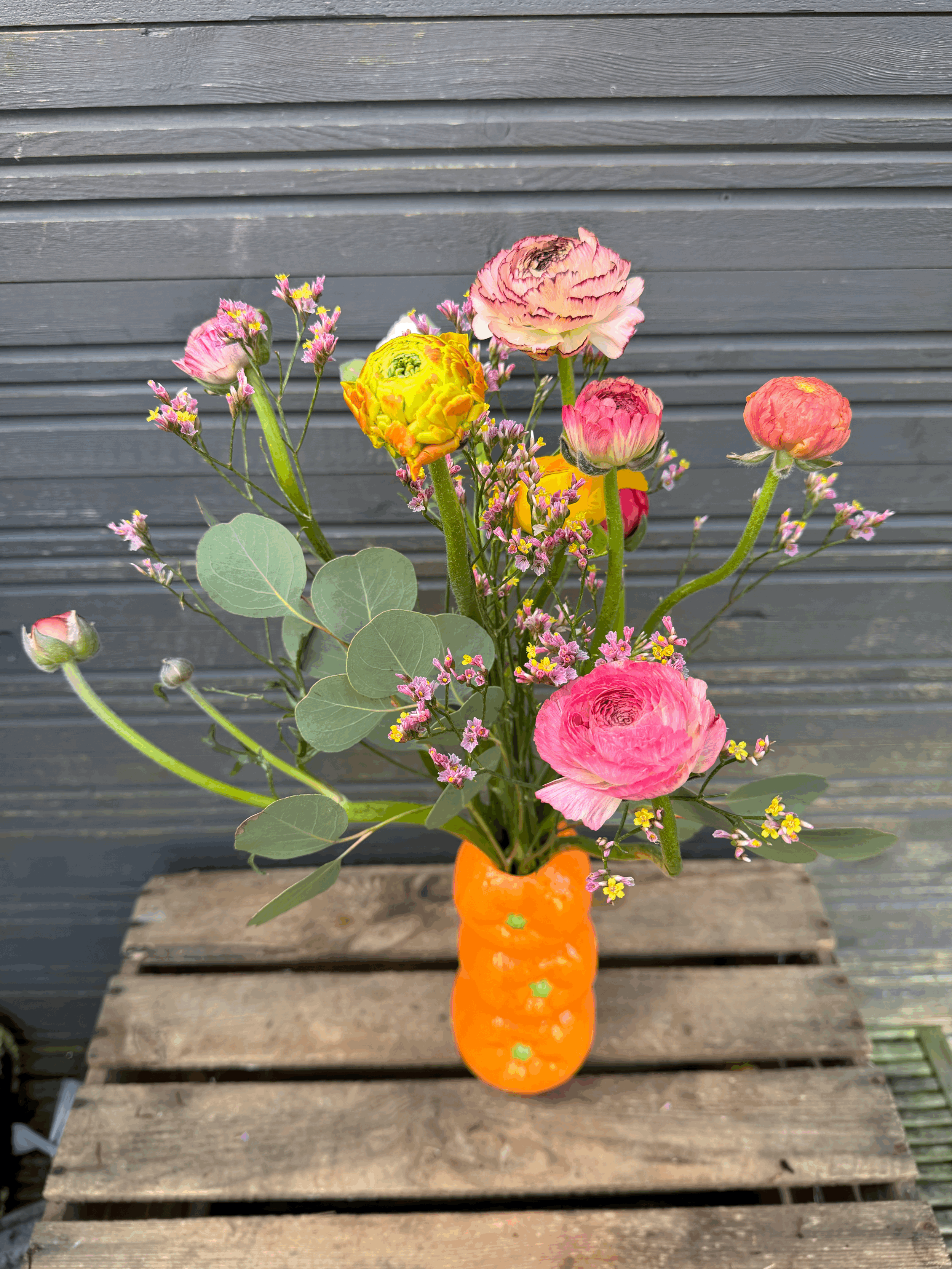 English Ranunculus Orange stack