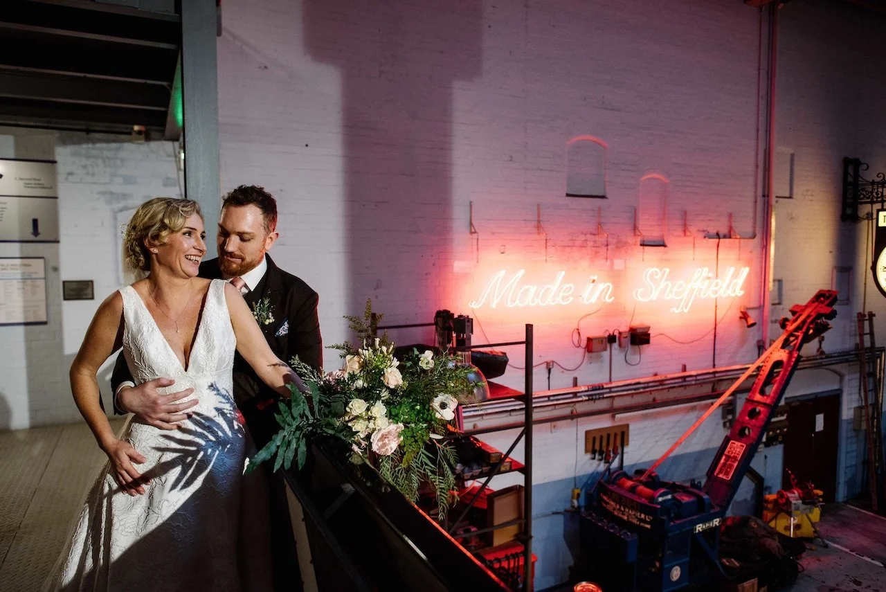 Annabel and Simon’s sophisticated Kelham Island Museum wedding