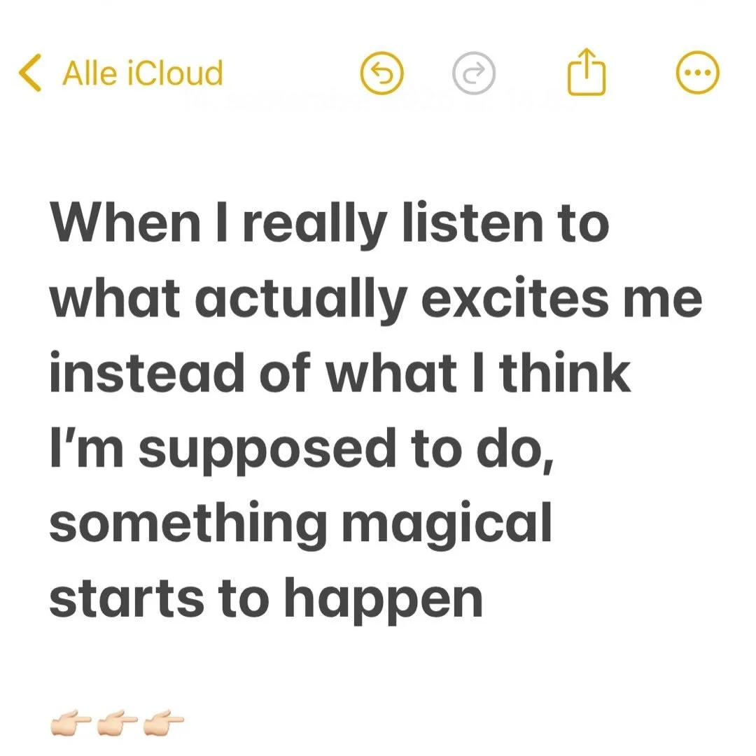 When I stopped doing what I thought I was supposed to do and started listening to what actually excited me, literal magic started unfolding 

The excitement signal is real and the universe is unconditionally supportive of whatever you believe and act
