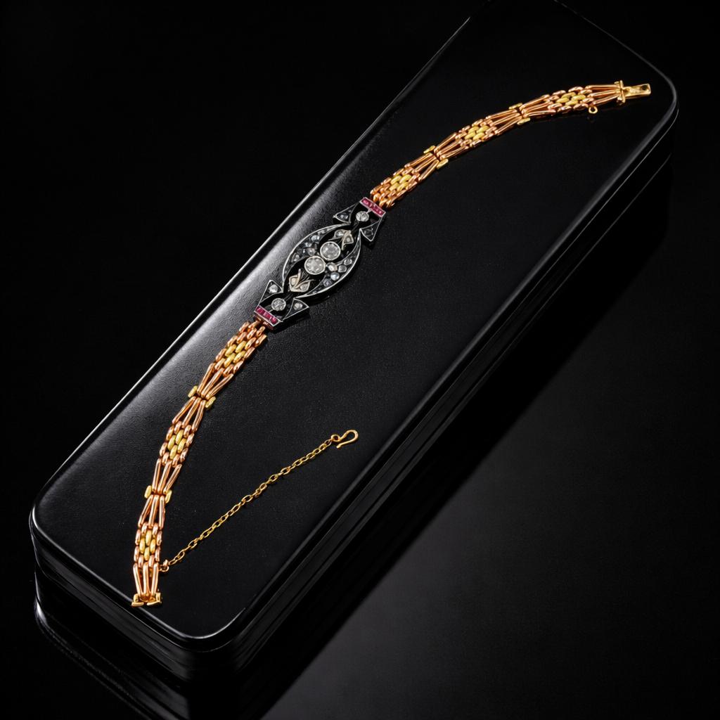 Elegant Art Deco bracelet on black box.png