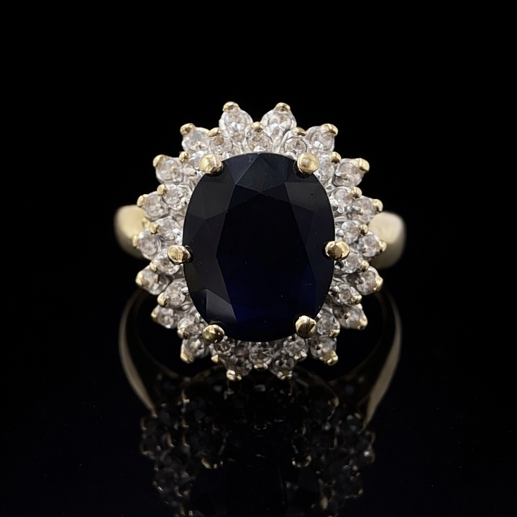 Sapphire and diamond halo on black.png