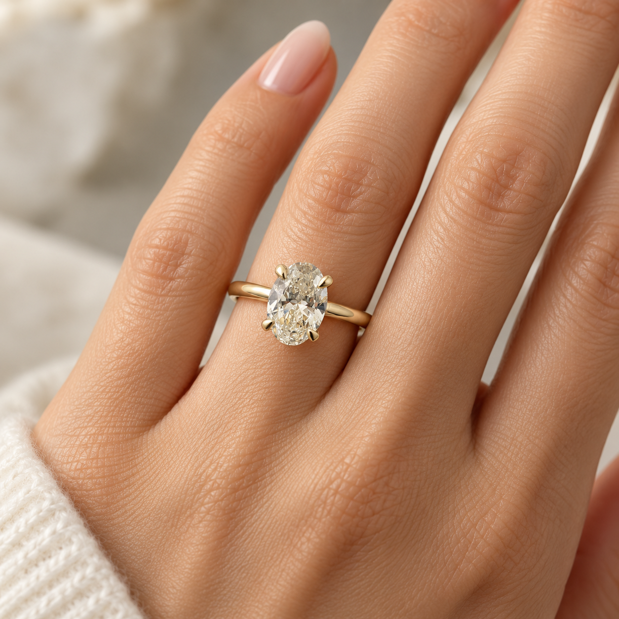 Elegant Oval Diamond Ring on Hand.png
